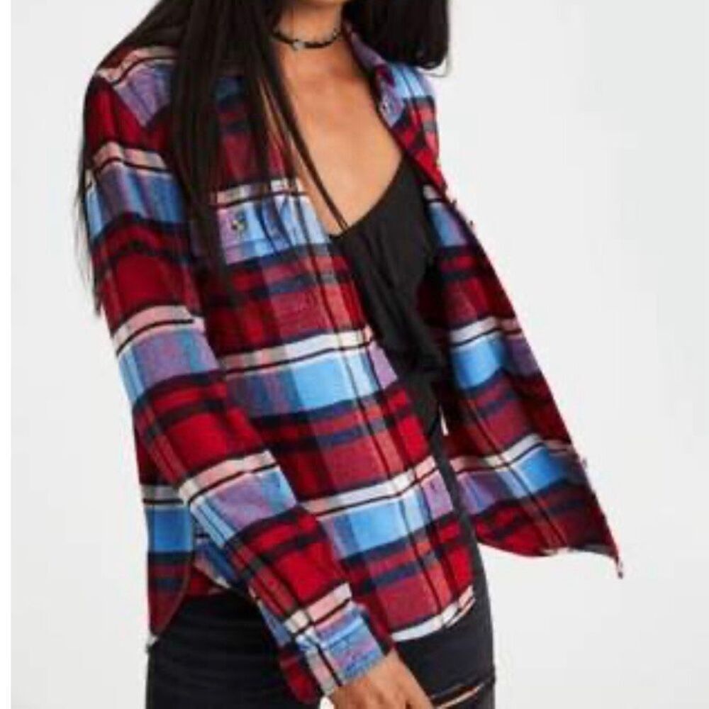 American Eagle womens AE Ahh-Mazingly Soft Flannel Cabin Shirt Small